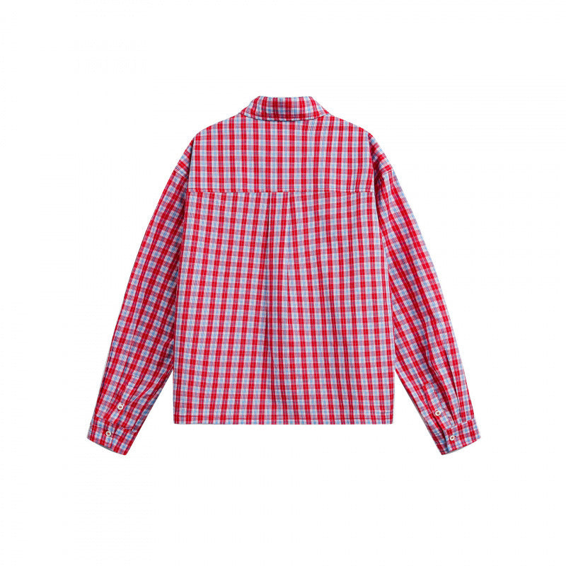 Unisex Checked Overshirt in Boxy Cut with Continuous Button Placket and Chest Pocket Mune Fashion