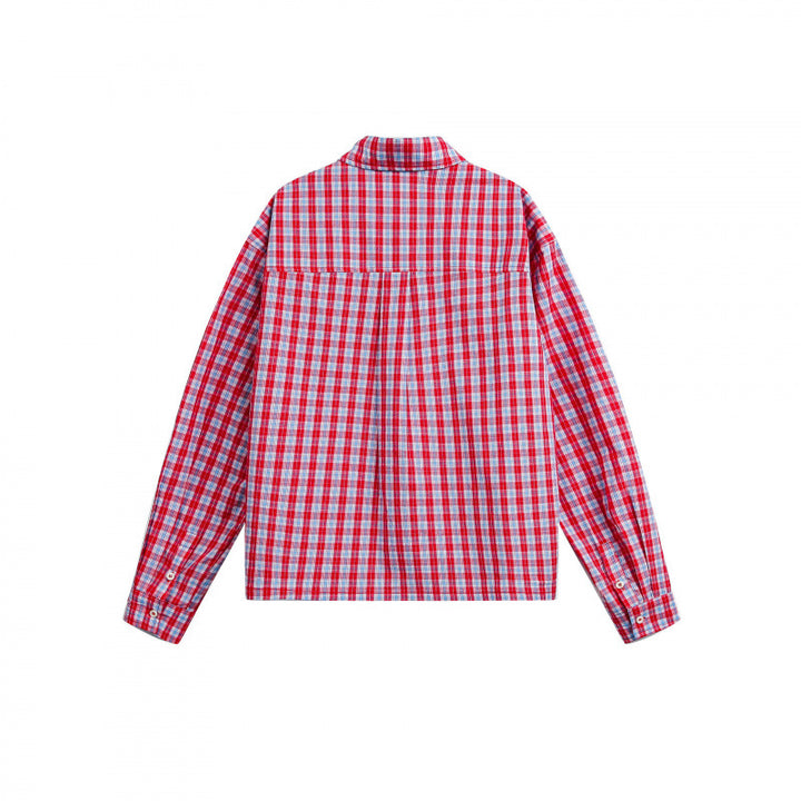 Unisex Checked Overshirt in Boxy Cut with Continuous Button Placket and Chest Pocket Mune Fashion