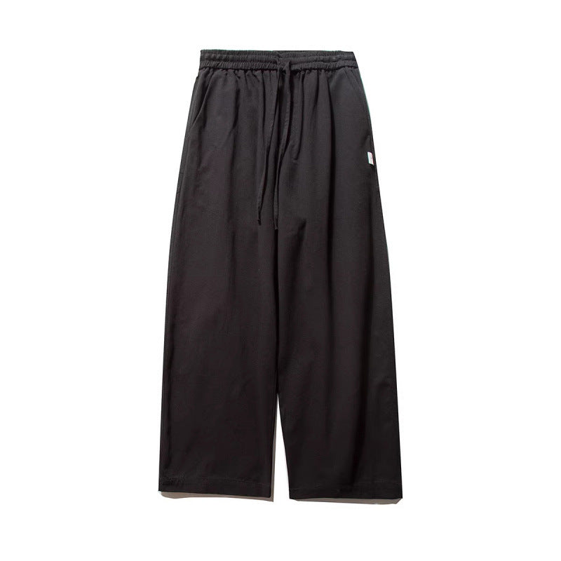 Unisex Wide Culotte Pants with Elastic Waistband and Drawstring Mune Fashion