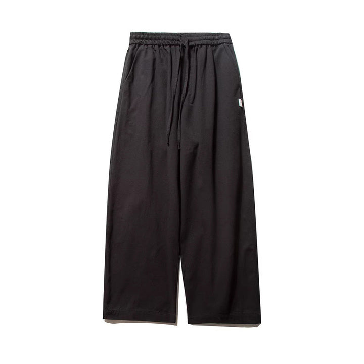 Unisex Wide Culotte Pants with Elastic Waistband and Drawstring Mune Fashion