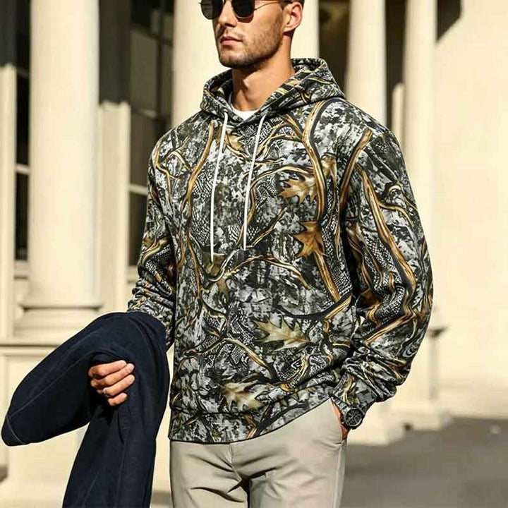 Men's Patterned Hooded Sweater Mune Fashion