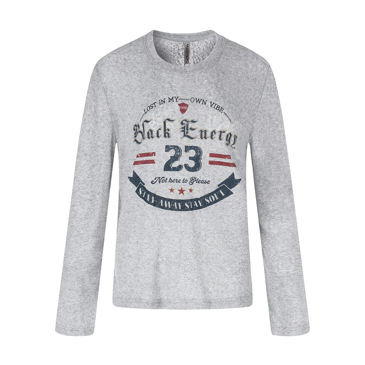 Unisex Long Sleeve Sweatshirt with Vintage Print and Crew Neck Mune Fashion