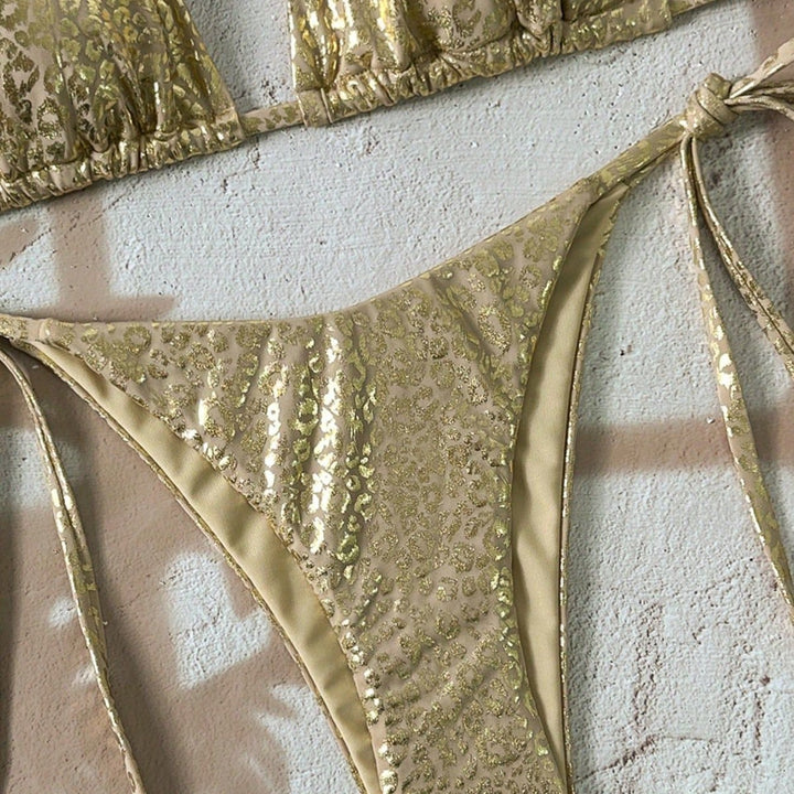 Women Triangle Bikini with sparkling Leo design Mune Fashion