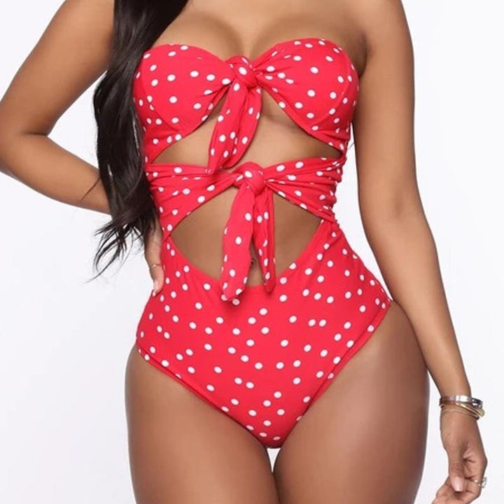 Women One-Piece Swimsuit with Playful Knot Design and Cut-Outs Mune Fashion