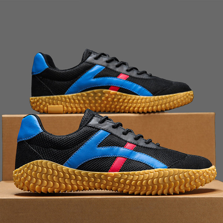 Unisex nan retro-urban Mesh sneaker with profiled rubber outsole and suede toe cap Mune Fashion