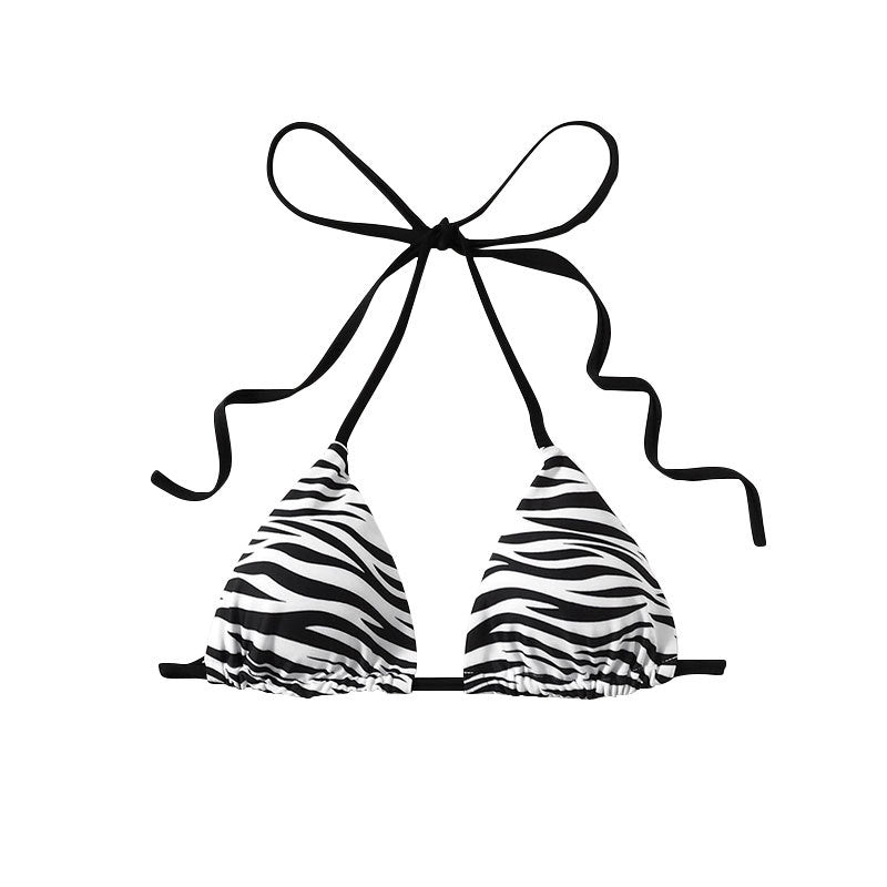 Women's triangle bikini with trendy zebra pattern and adjustable straps Mune Fashion