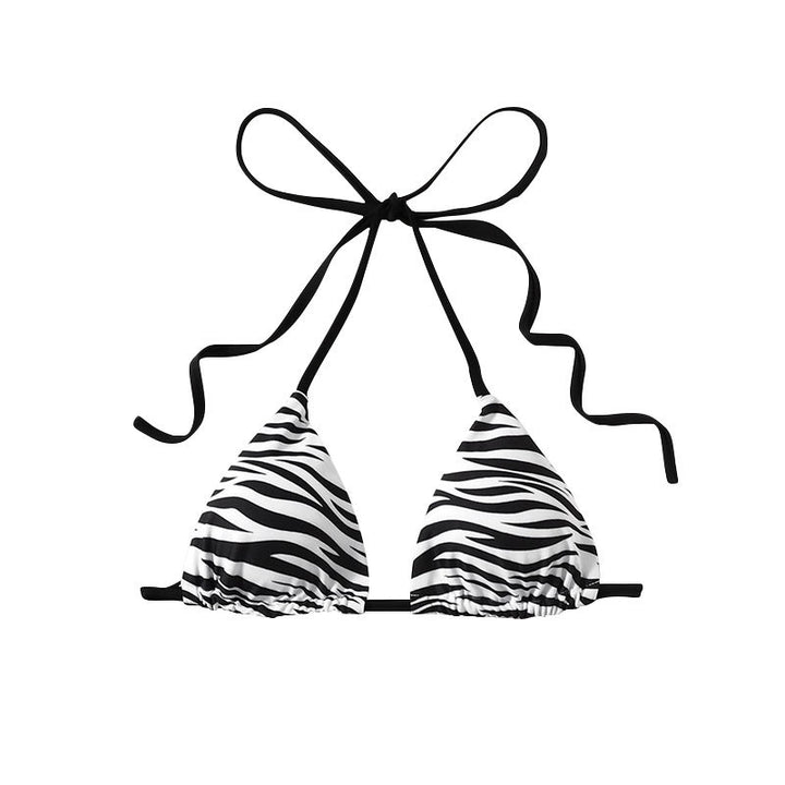 Women's triangle bikini with trendy zebra pattern and adjustable straps Mune Fashion
