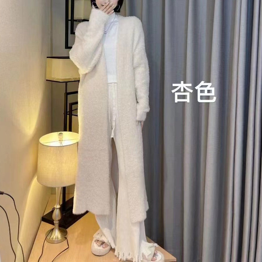 Women's Long Oversized Maxi Knit Cardigan with Open Front Mune Fashion