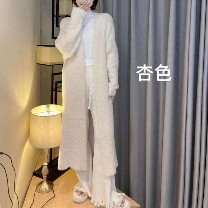Women's Long Oversized Maxi Knit Cardigan with Open Front Mune Fashion