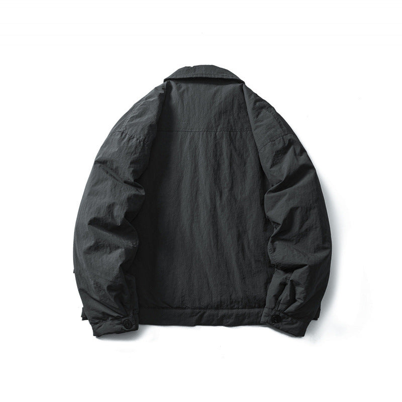 Men's Lightweight Oversized Field Jacket in Workwear Style with Shirt Collar and Button Closure Mune Fashion