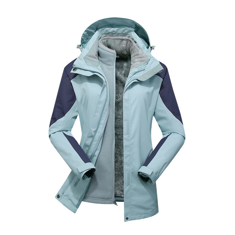 Ladies Modular Softshell Rain Jacket with Removable Fleece Inner Jacket and Adjustable Hood Mune Fashion