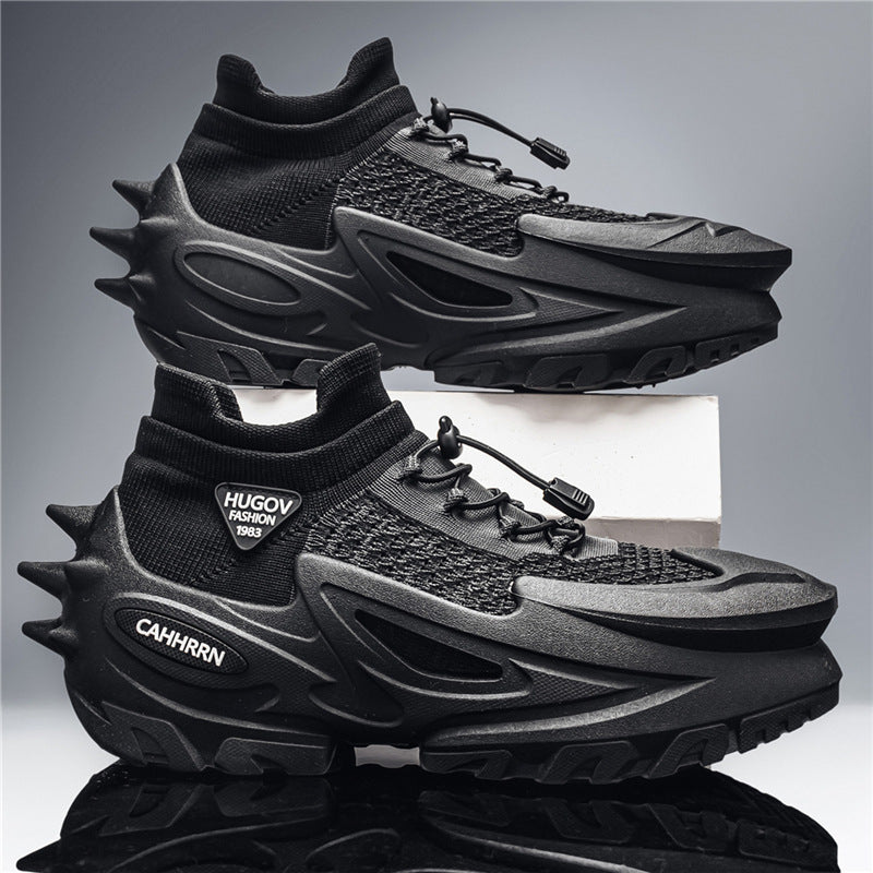 Unisex futuristic chunky sneaker with knitted shaft, sculpted EVA sole and quick lacing Mune Fashion
