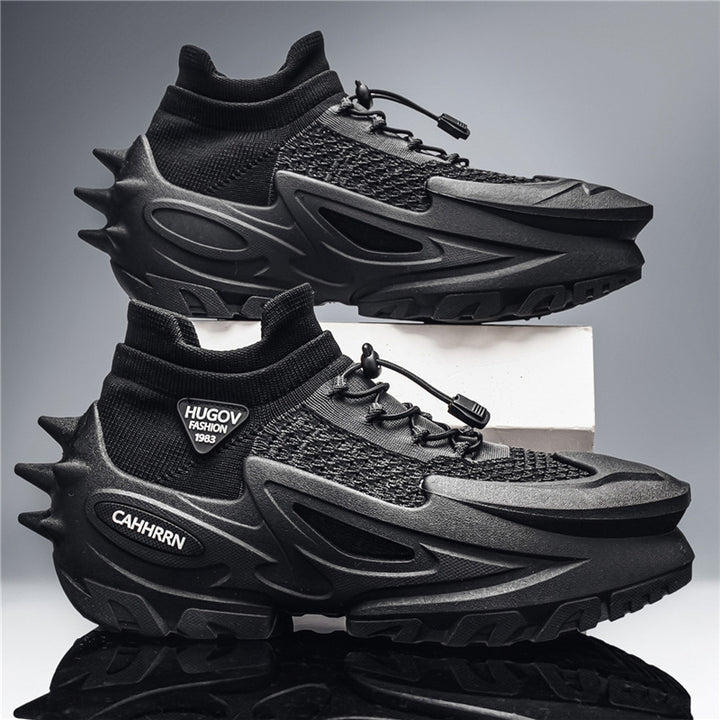 Unisex futuristic chunky sneaker with knitted shaft, sculpted EVA sole and quick lacing Mune Fashion