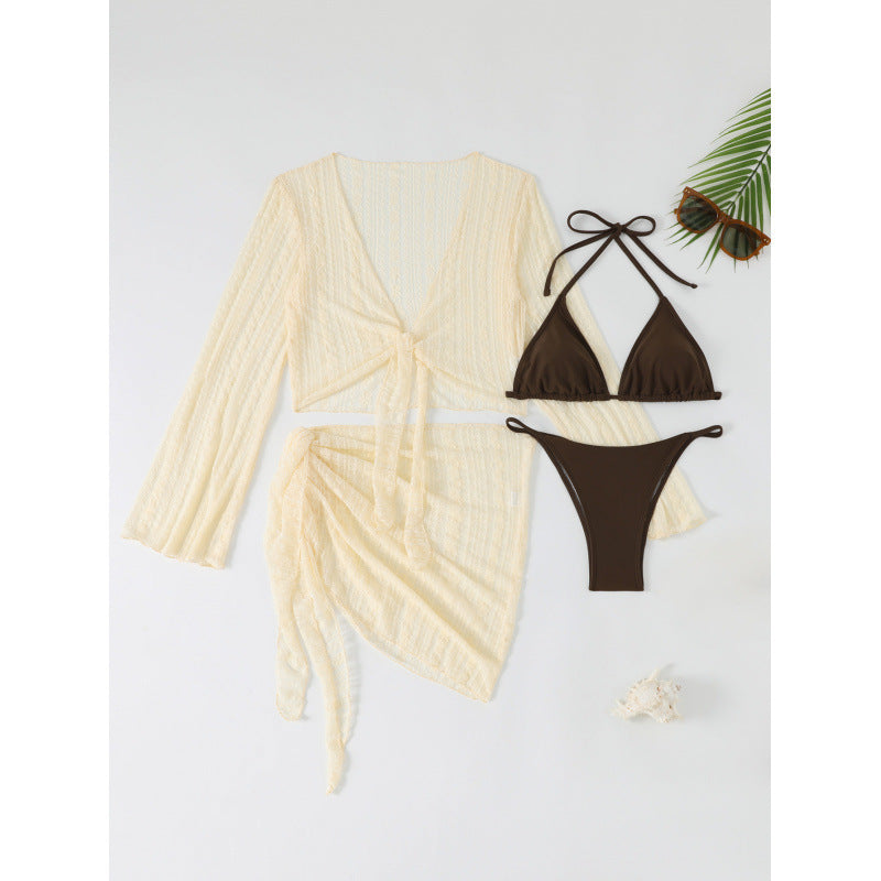 Ladies Bikini Set with airy wrap jacket Mune Fashion