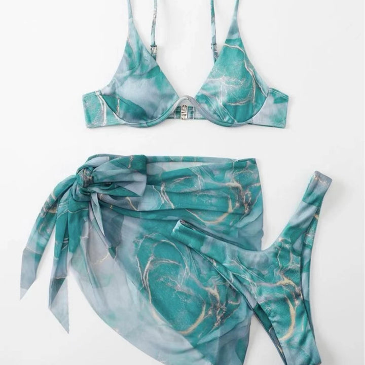Women's Triangle Bikini with Stylish Wrap Skirt Mune Fashion