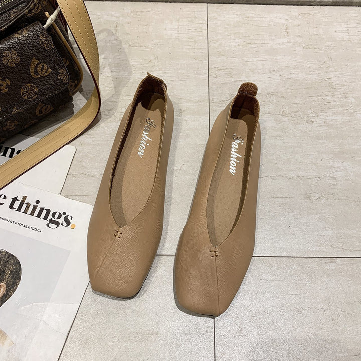 Ladies nan square ballerina slippers made of soft synthetic leather with cushioned comfort insole Mune Fashion
