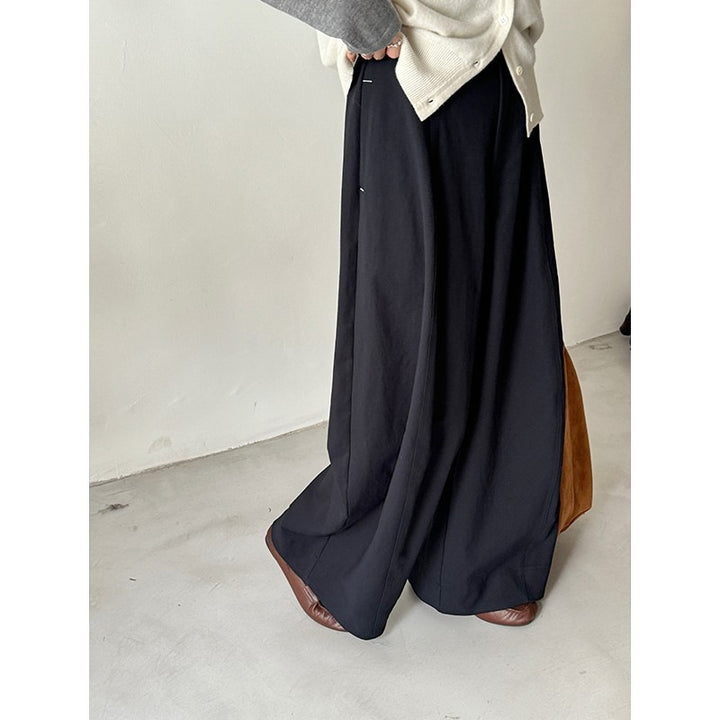 Women's Wide Palazzo Pants with Flowing Fall and High Waist Mune Fashion