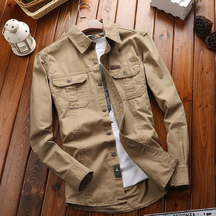 Men's versatile canvas overshirt with flap chest pockets, reinforced seams, and regular fit Mune Fashion