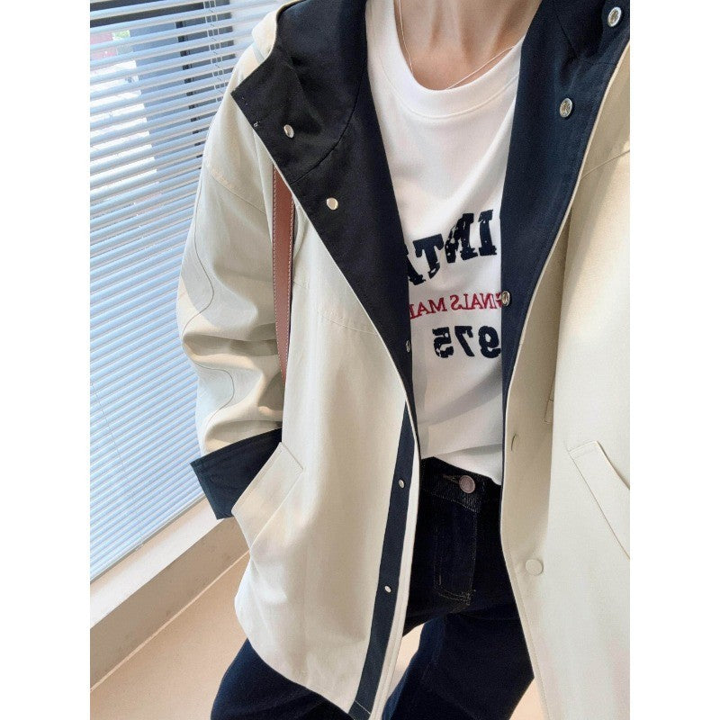 Unisex Oversized utilitarian Trench Coat with contrasted lining and hood Mune Fashion