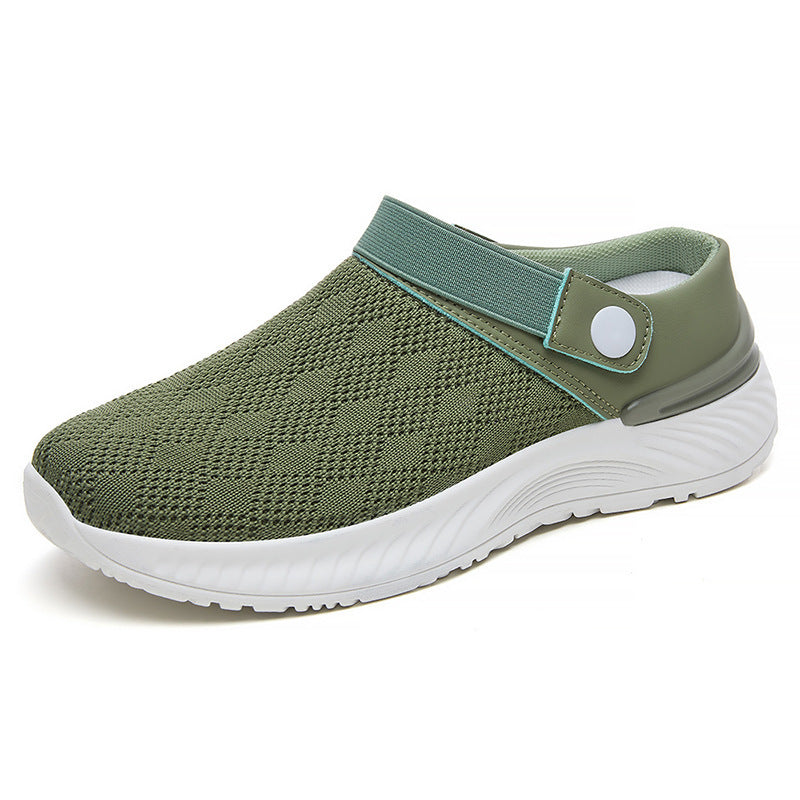 Women's breathable knit clog with adjustable heel strap and cushioned EVA platform sole Mune Fashion