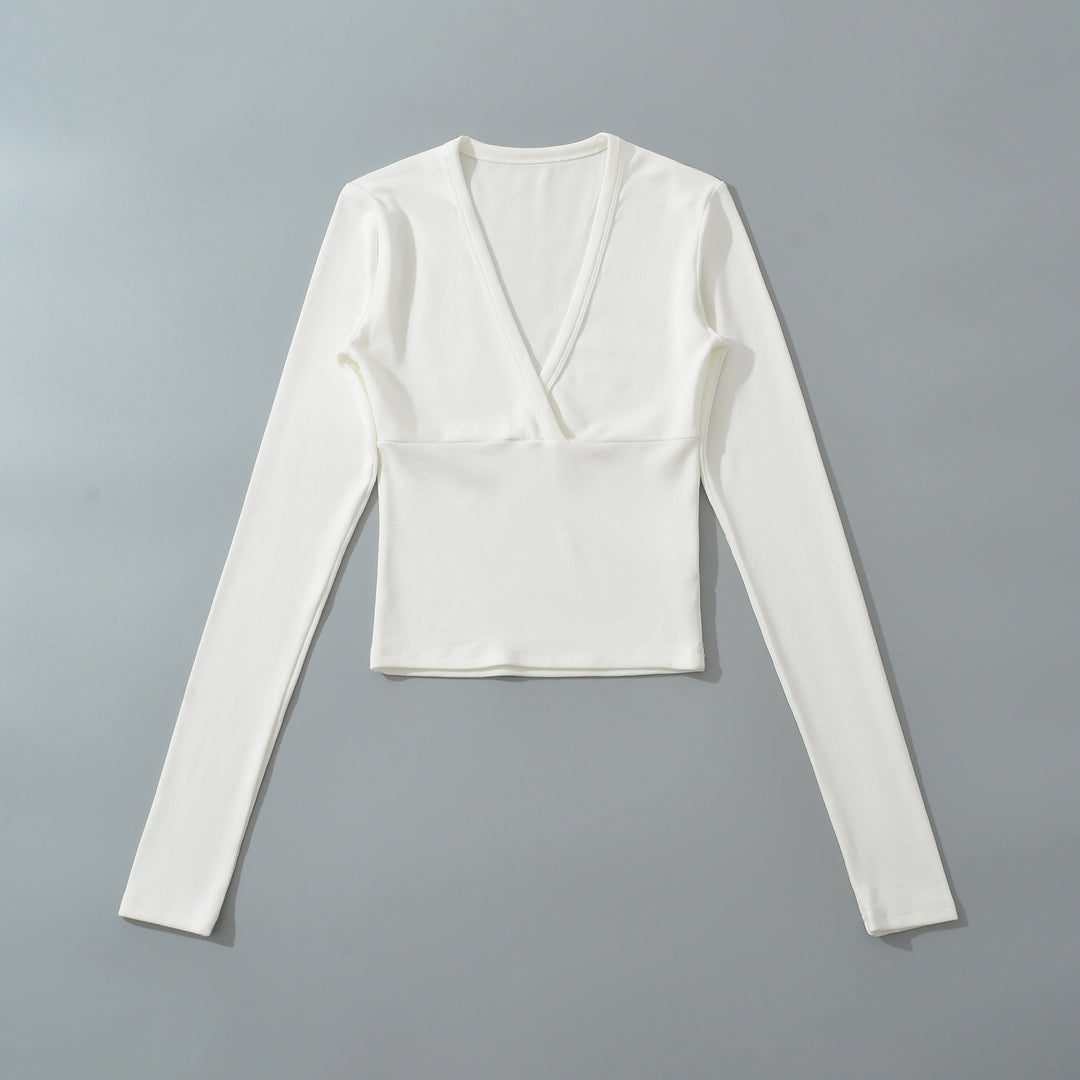 Women's wrap shirt with V-neck and fitted dividing seam Mune Fashion