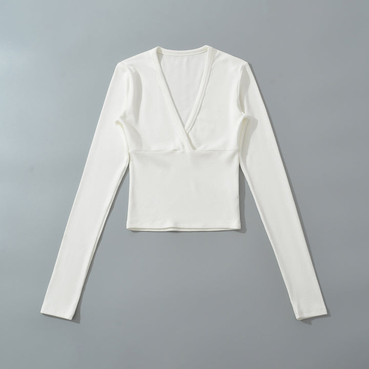Women's wrap shirt with V-neck and fitted dividing seam Mune Fashion