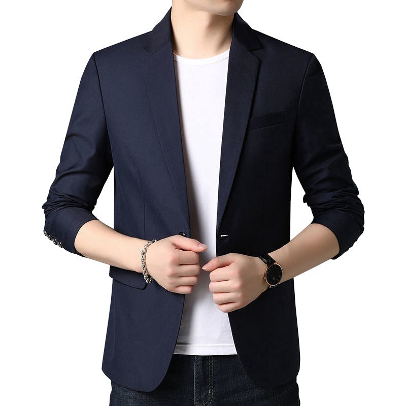 Men's Slim Business Blazer with Minimalist Design and Stretch Comfort Mune Fashion
