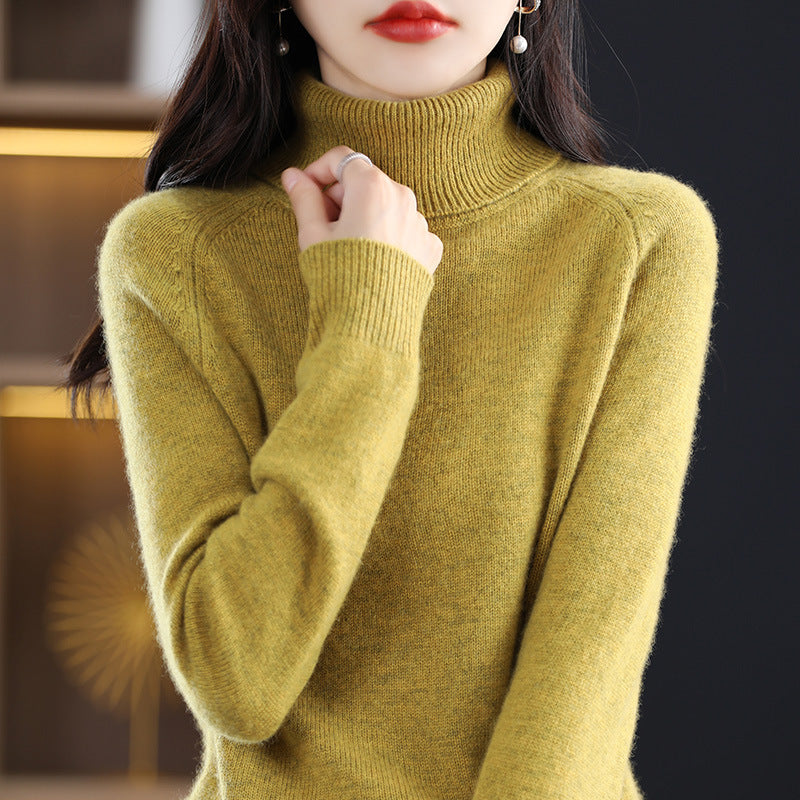Women's Soft High Collar Sweater made of fluffy Wool Mix with Raglan Sleeves Mune Fashion