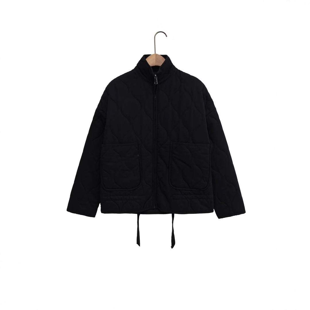 Women’s quilted jacket with stand-up collar, cushion quilting and drawstring Mune Fashion