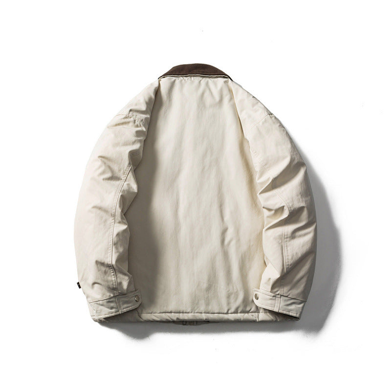 Unisex Padded Boxy Field Jacket with Cord Collar, Flap Pockets and Drawstring Mune Fashion