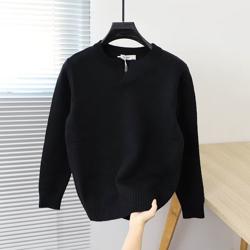 Women Elegant Knit Sweater with Stand-Up Collar Mune Fashion