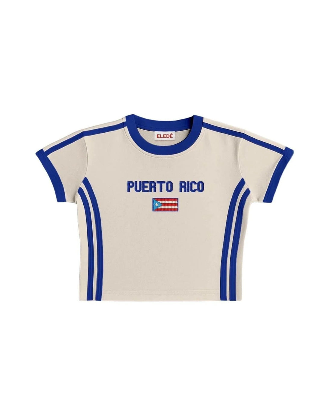 Unisex nan sporty retro short sleeve T-shirt with flag motif and fitted cut Mune Fashion