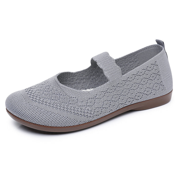 Women's knitted Mary Jane slipper with elastic strap and ergonomic comfort sole Mune Fashion