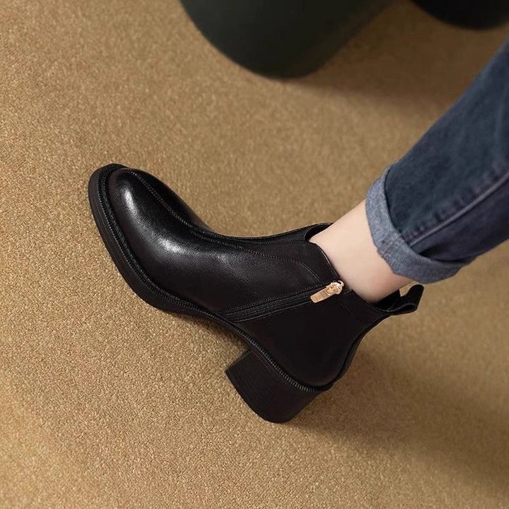 Ladies Elegant and Comfortable Ankle Boots with Zipper Mune Fashion