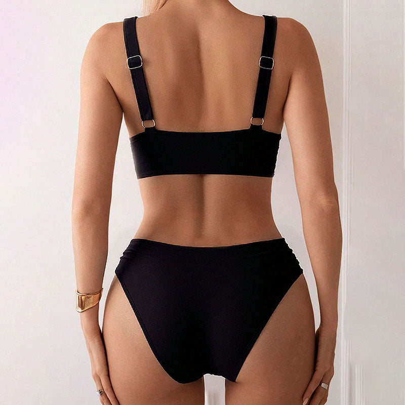 Women High-Waisted Bikini with Tasteful Wrap Design Mune Fashion