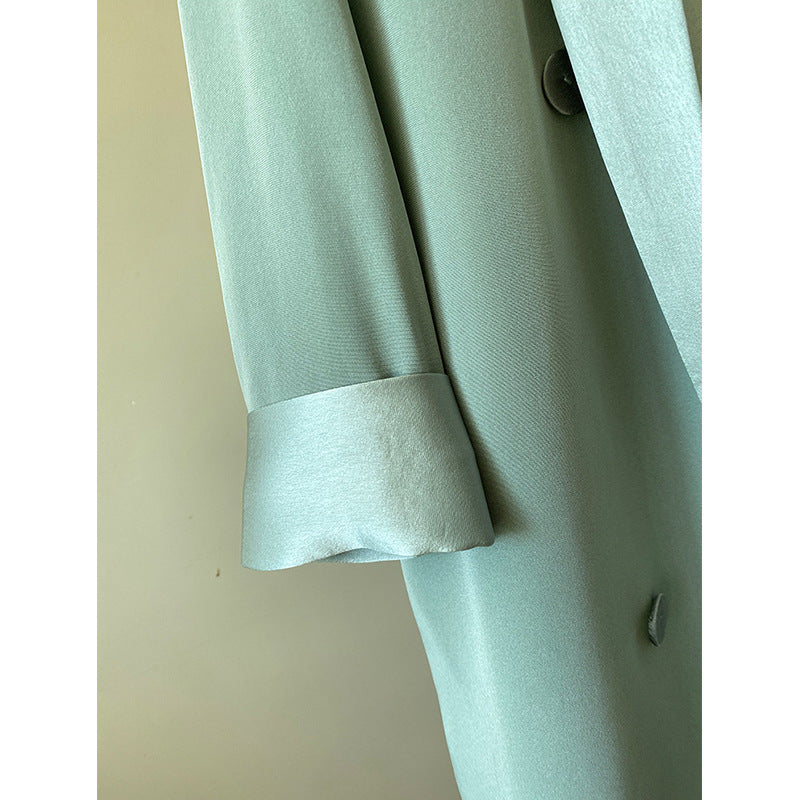 Women Elegant Blazer with Shimmering Lapel Mune Fashion