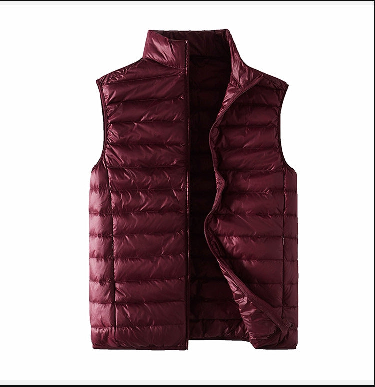 Men's nan ultra-light quilted puffer vest with stand-up collar and full-length zipper Mune Fashion
