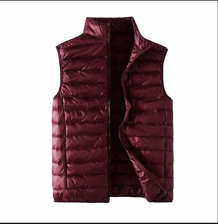 Men's nan ultra-light quilted puffer vest with stand-up collar and full-length zipper Mune Fashion