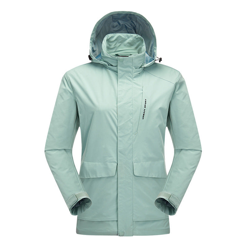 Men's waterproof city outdoor jacket with hood, concealed zipper and cargo pockets Mune Fashion