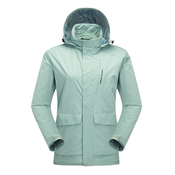 Men's waterproof city outdoor jacket with hood, concealed zipper and cargo pockets Mune Fashion