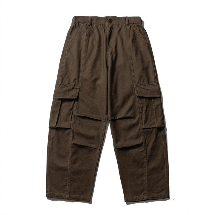 Men's Wide Utility Cargo Pants in Baggy Cut with Multiple Pockets and Reinforced Knee Areas Mune Fashion
