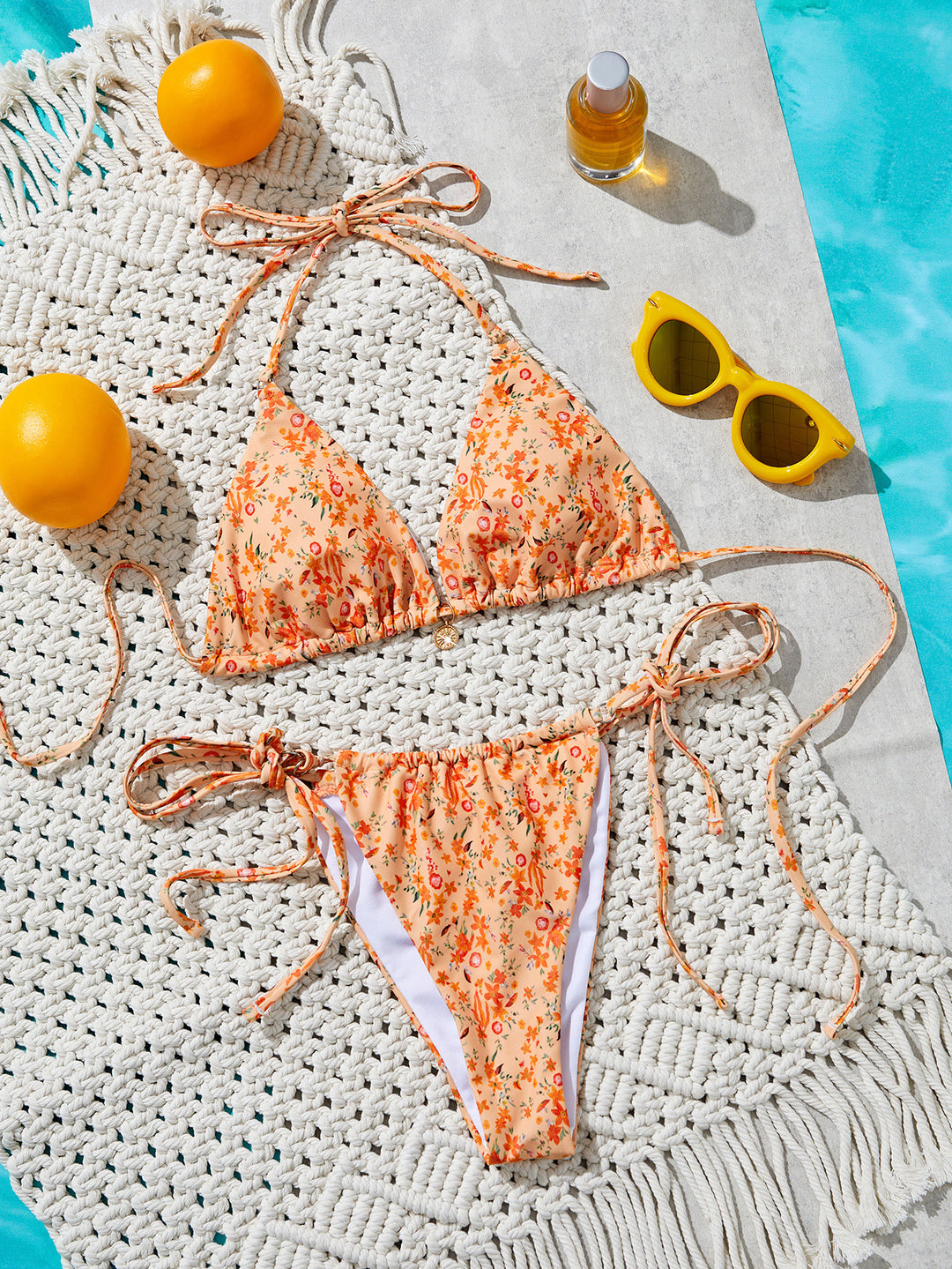 Ladies Triangle Bikini with playful tie straps Mune Fashion