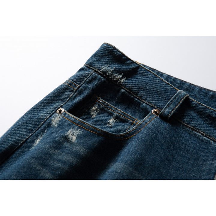 Men's Wide Highwaist Baggy Jeans with Used Wash and Five Pocket Details Mune Fashion