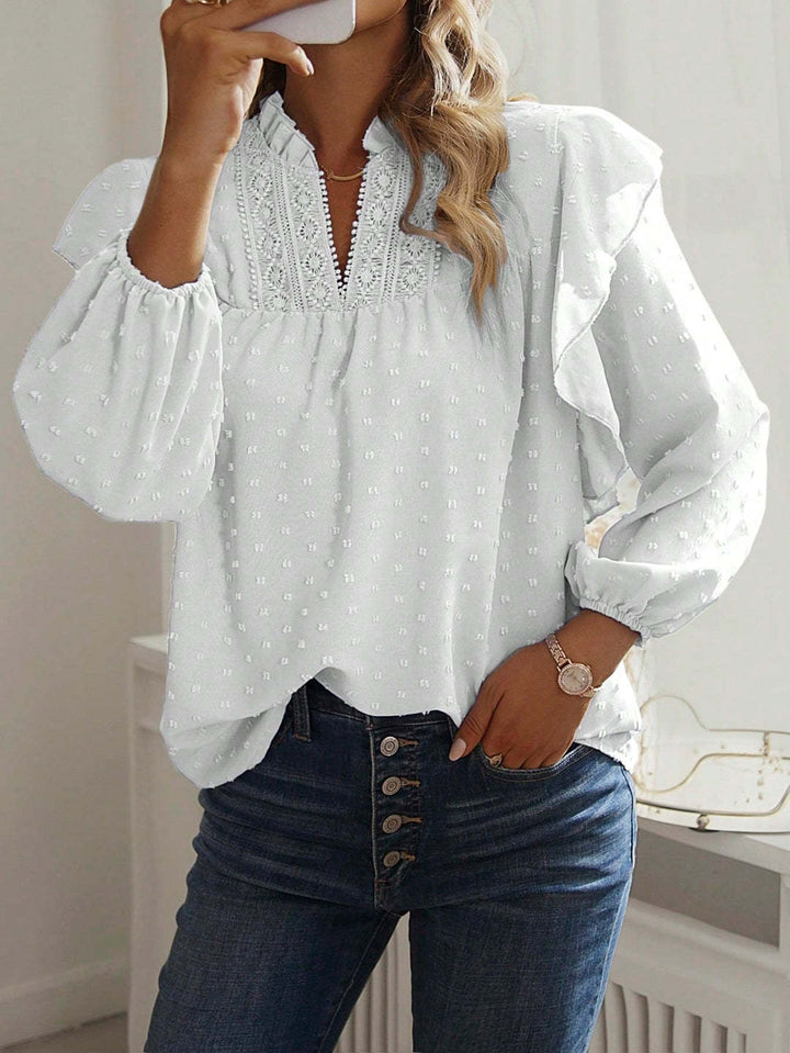 Women Playful Ruffle Blouse Mune Fashion