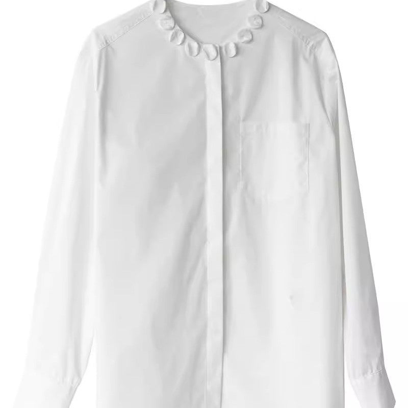 Women's Elegant Blouse with Decorative Collar Mune Fashion
