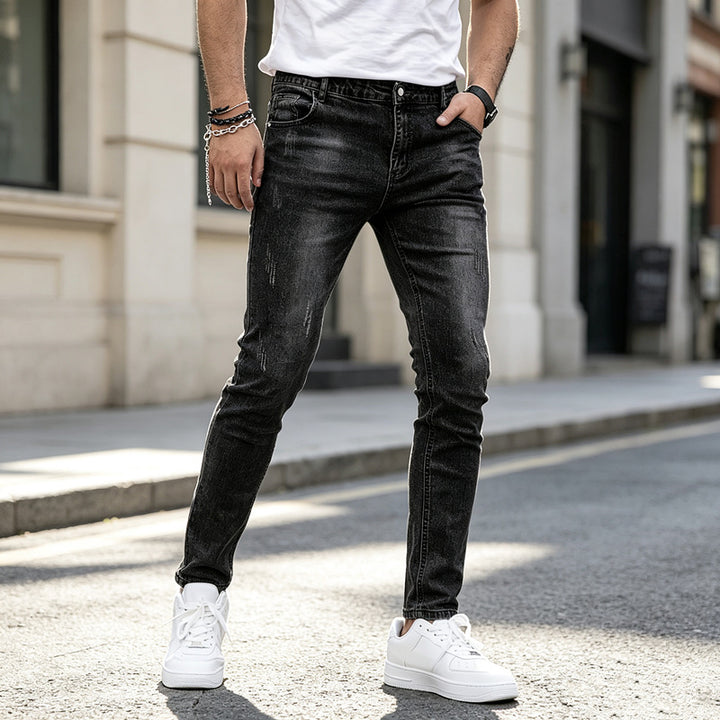 Men's Elegant Slim-Fit Jeans with Fashionable Used-Look Mune Fashion