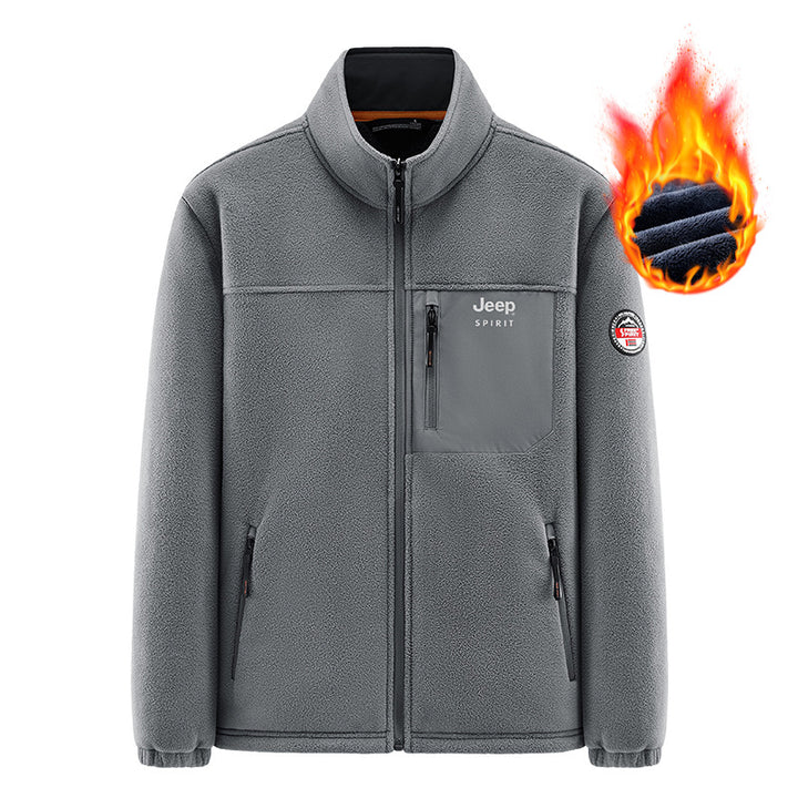 Men's Warming Fleece Jacket with High Collar Mune Fashion