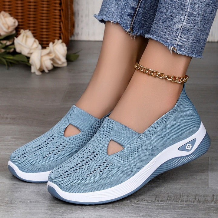 Ladies nan lightweight breathable knitted slip-ons with memory foam and non-slip outsole Mune Fashion