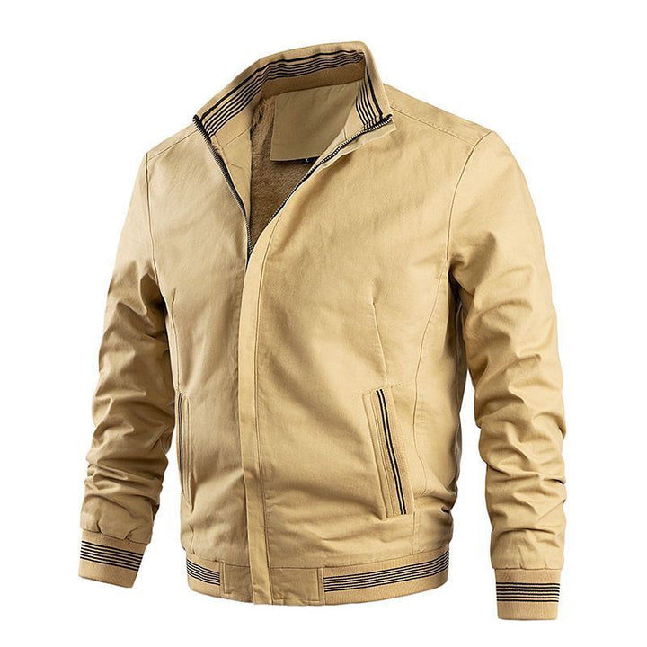 Men's leisure bomber jacket with thermal lining and ribbed contrast cuffs Mune Fashion