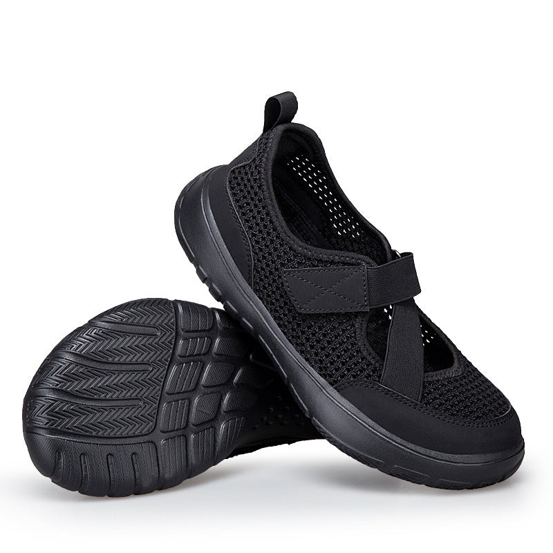 Ladies non-breathable knitted strap sneakers with Velcro fastener padded comfort sole and flexible profile outsole Mune Fashion